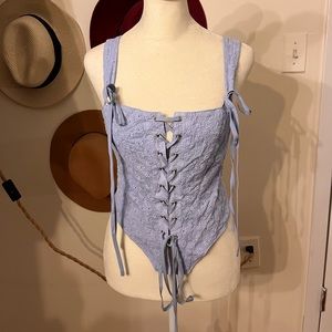 Finesse Blue Floral Corset Top